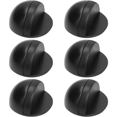 VURAHOME - Butée de Porte, Arrêts de Portes, 6 Pièces Butee de Porte Adhesive, Bloc Porte adhesif Butoir de Porte au Sol Stop-Porte Adhésif pour Protéger Les Meubles, Noir