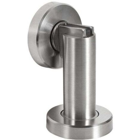 VURAHOME - Butoir de porte magnétique MS010 en aspect acier inoxydable - Butée de porte , XU,avec matériel de fixation au sol et au mur - Bloc Porte aimanté - Ø 5cm, Hauteur 8,4cm -