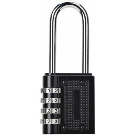 VURAHOME - Cadenas À Combinaison 4 Chiffres, Serrure Combinée, Code Casier Valise En Acier Imperméable Anti-Rouille À Longue Manille Idéal