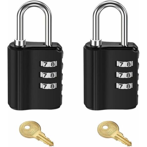 VURAHOME - Cadenas A Combinaison Avec Cles 2Pcs, Cadenas De Casier Exterieur Resistant Aux Intemperies A 4 Chiffres Pour Ecole, Salle De Sport, Cloture, Moraillon, Garage, Portail, Boite A Outils (Noi