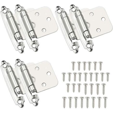 VURAHOME - Charnières 6 Pcs Charniere Porte Charnière à Fermeture Automatique Matériau en Acier Laminé à Froid Paumelle Ressort avec Amortisseur pour Porte Placard Armoire à Chaussures Bibliothèque Ca