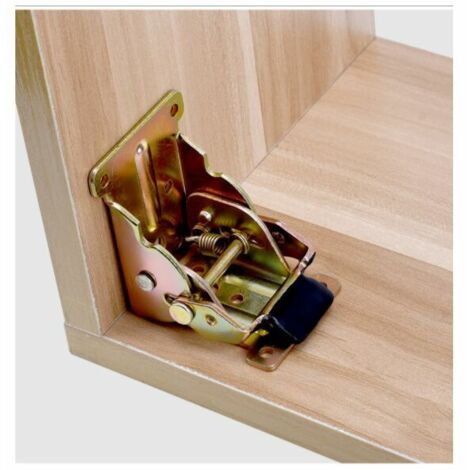 VURAHOME - Charnières de jambe pliantes, supports pliants support de support pliable pieds de table charnière avec vis, 4 pièces charnières autobloquantes à 90 degrés verrouillent les pieds de table d