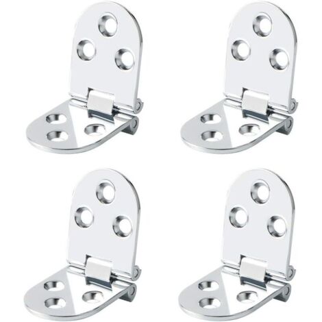 VURAHOME - Charnières de Table Pliantes Connecteur Rabattable Montage de Meubles en Inox Pliant de 180 Degrés, 2.5 mm d’Épaisseur, Finition de Chrome en Acier Inoxydable, 4 Pcs