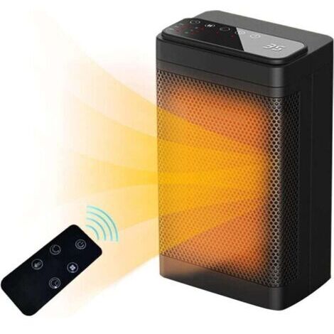 VURAHOME - Chauffage d’appoint 1200w/1500w Radiateur soufflant économe énergie 12h Minuterie, XU, Surchauffe et protection contre basculements, D’espace à oscillation 70 pour chambre -