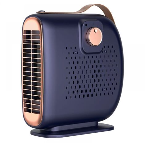 VURAHOME - Chauffage Soufflant, Radiateur Soufflant Électrique 500W, Oscillation à 45°, Protection Contre Surchauffe & Anti-Basculement, Salle de Bain Maison Bureau - bleu