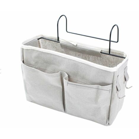 VURAHOME - Chevet Suspendu Organisateur De Rangement Panier Sac Divers Support De Tissu Grande Capacité (gris clair)