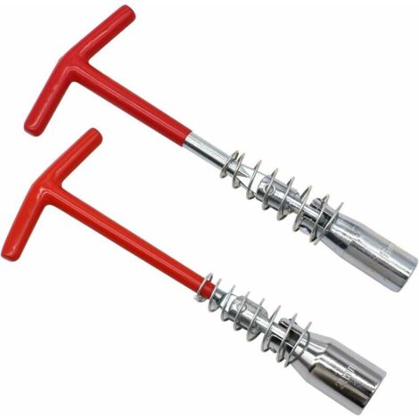 VURAHOME - Clé à Bougie d’Allumage Universelle, 2 Pièces Clés à Bougie d'Allumage Poignée en T Clé Douille Universelle en T-poignée Outil de Retrait pour Fixation et Démolition du Manchon 16mm 21mm.