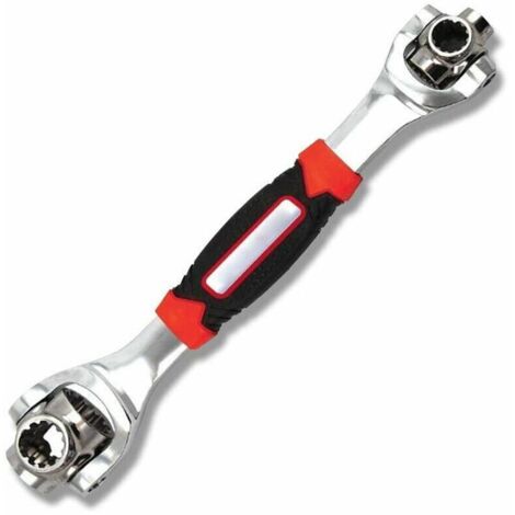 VURAHOME - Clé à Cliquets Réglable Universelle 48 en 1 clé à Douille Clés à Molette Outil 360 Degrés Rotatif Réparation de Voiture avec Spline Bolts Torx Carré Boulons et de Toute Taille Standard