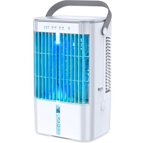 VURAHOME - Climatiseur mobile refroidisseur d'air 1200 ml – 3 vitesses – Minuterie 2-4h – Faible bruit – LED 7 couleurs pour ambiance