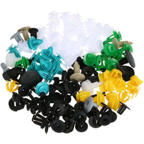 VURAHOME - Clips de fixation automatique 100 pieces voiture mixte panneau de garniture de porte universel rivet pare-chocs clip en plastique Clips de retenue de voiture accessoires de voiture pour tou