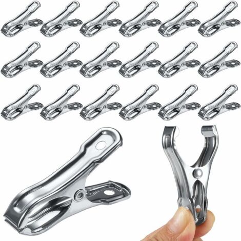 VURAHOME - Clips de Serre en Acier Inoxydable Clips de Jardin en Métal pour Filet Clips de Séchage Vêtements Pinces à Prise Solide pour Tenir Les Couvertures Végétales et Vêtements Pince à Linge 40 Pi