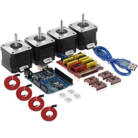 VURAHOME - CNC Shield V3.0 carte d'extension carte R3 4A4988 pilote 44401 Kit moteur pas à pas avec dissipateur thermique cable USB pour imprimante 3D,de
