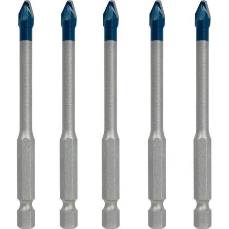 VURAHOME - Coffret de forets Expert HEX-9 HardCeramic (pour Tuiles, Carrelage, Ø 6 mm, Accessoire Perceuse à percussion)argent