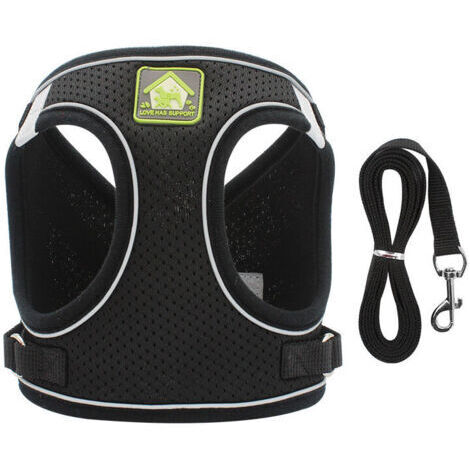 VURAHOME - Colliers, Harnais et Laisses pour Chats Harnais Chaton Anti évasion Réfléchissant Réglable Harnet pour Chat Gilet Respirant Harnais Petit Chien (XS,Noir)..