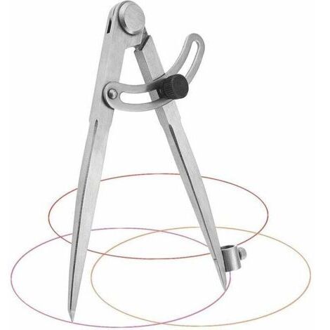 VURAHOME - Compas de charpentier professionnel en acier au carbone 20 cm avec grand diamètre pour le dessin de cercles, le travail du bois, le travail des métaux et le travail du cuir.