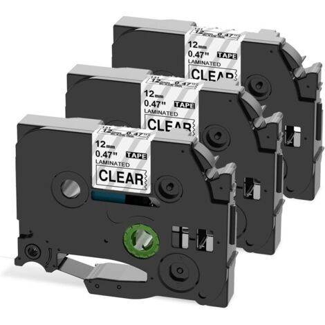 VURAHOME - Compatible Ruban Remplacement pour Brother P-touch Transparent 12mm TZe-131 Laminé Cassette Etiqueteuse PT-H100LB H110 PT-E100 PT-D400 PT-1250 PT-1000 PT-1010R, Noir sur Clair