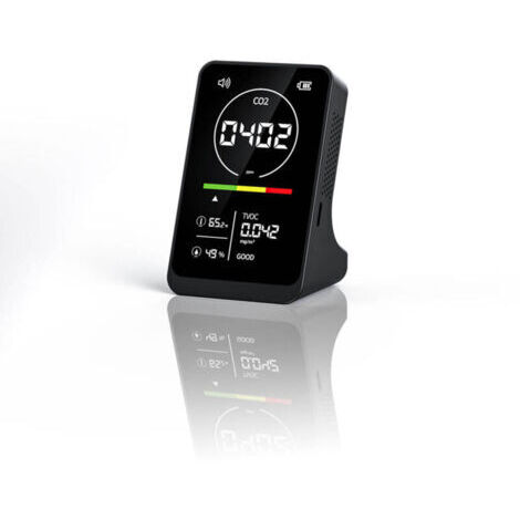 VURAHOME - Compteur qualité d’air 4 en 1 CO2 TVOC, testeur portable température et humidité, capteur NDIR, affichage numérique avec fonction alarme,de