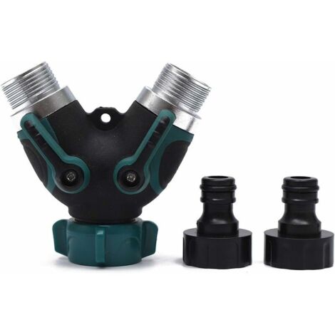 VURAHOME - Connecteur Automatique De Diviseur De Robinet D'Eau De Jardin À 2 Voies Avec Poignée Caoutchoutée