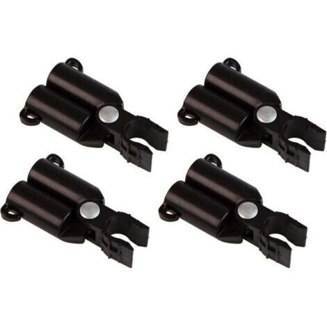 VURAHOME - Connecteurs de Tuteurs pour portique en V, XU, Charnière pour Treillis, Support pour Tuteurs de Plantes, Connecteur de Barre Clips, Ø16mm, 4 pièces, Noir -