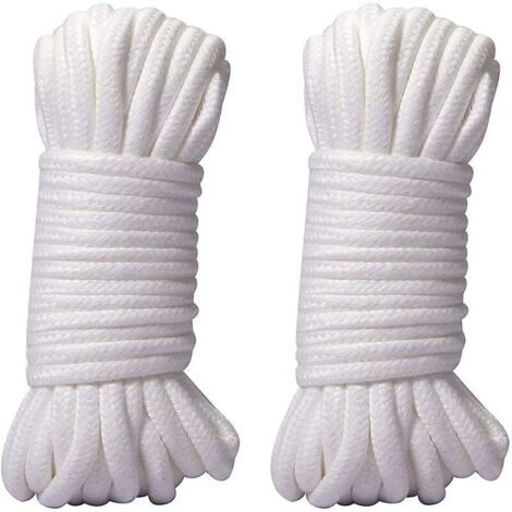 VURAHOME - Corde noire, 20m 8mm Cordon de coton Corde épaisse pour l'emballage de corde de jardin
