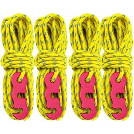VURAHOME - Corde paracorde réfléchissante de 4M avec tendeur de corde pour le camping de bâche de tente