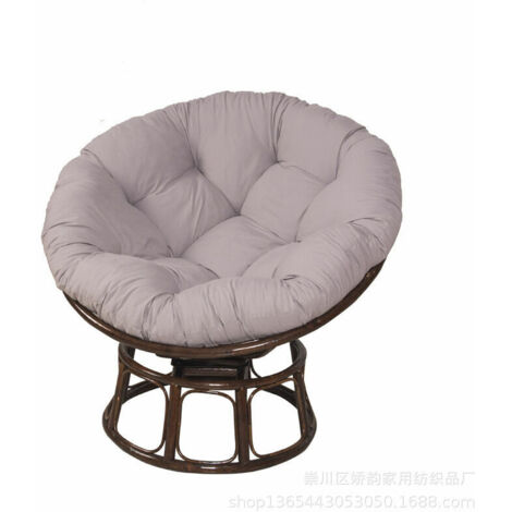 VURAHOME - Coussin papasan rond coussin de chaise capitonné arrondi coussin de sol épais couleur unie confortable, Garden Cushion, Rattan Armchair Cushion, Hanging Chair Cushion, (Gris,100100cm)-sans 