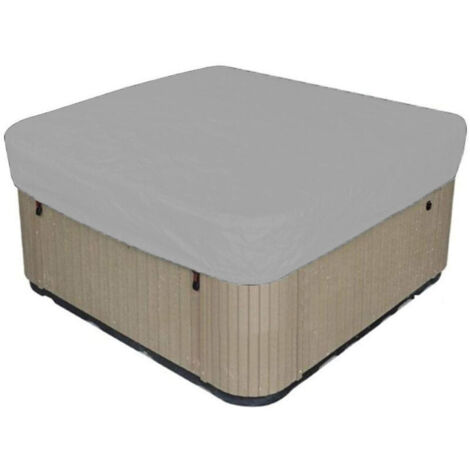 VURAHOME -Couverture De Piscine Carré Bâche Solaire pour Piscine, Cordon D'ourlet Élastique Couvercle de Spa étanche Couverture de Protection extérieure pour Piscine,argent 21821830cm