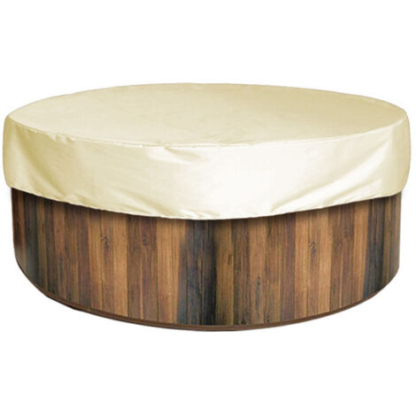 VURAHOME - Couverture de Piscine Ronde Piscine Bâche Solaire pour Piscine, 190 pour Extérieur Spa Baignoire - 20030cm, beige