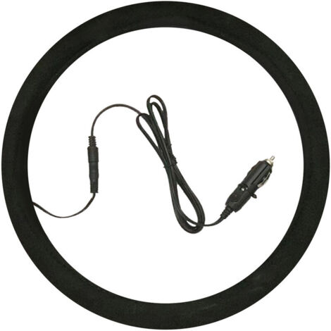 VURAHOME - Couvre-volant chauffant pour voiture noir
