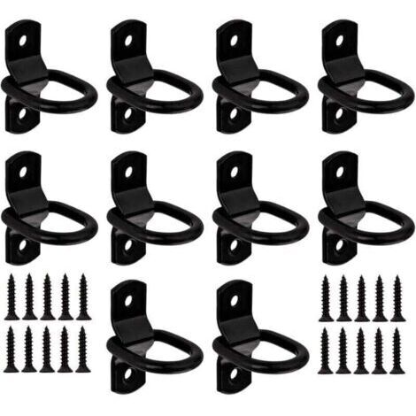 VURAHOME - Crochets d'arrimage pour remorque, XU, Lot de 10 anneaux en D, Anneaux d'arrimage robustes, Anneaux de fixation pour sécuriser les charges, Remorques, Camions, Voitures, Kayaks et bateaux -