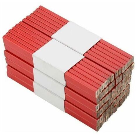 VURAHOME - De Charpentier Pour Charpentier Crayons De Lot De 72 Crayons Charpentier Crayon Menuisier 17.51.30.7cm Rouge
