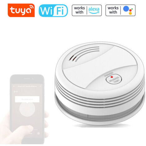 VURAHOME - Détecteur de fumée photoélectrique indépendant Tuya WiFi, alarme incendie sonore et lumineuse, notification à distance via APP smartphone,de