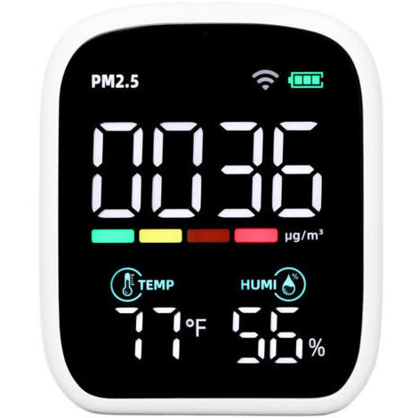 VURAHOME - Détecteur de qualité de l'air PM2.5, moniteur de température et d'humidité, pour la maison,de