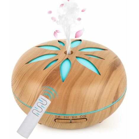 VURAHOME - Diffuseur d'Huile Essentielle 550ml, Humidificateur d'air Ultrasonique Brume Arôme Parfum Electrique avec Télécommande 7 Couleurs Changeantes Arrêt Automatique pour Chambre/Salon/Spa/Yoga