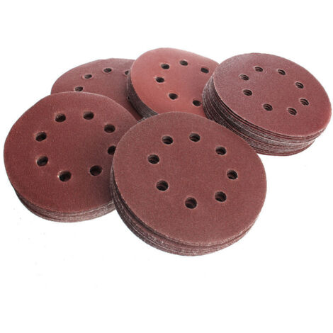 VURAHOME - DISQUES ABRASIFS 100 x 125 MM 5' PAPIER ABRASIF 60 80 100 120 240 PONCEUSE ORBITALE TAMPON GRAIN Sasicare