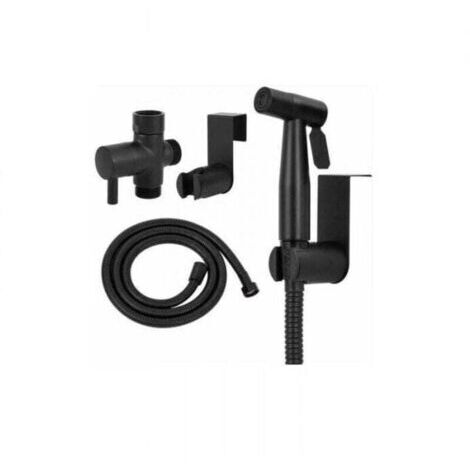 VURAHOME - Douchette WC Kit Complet Noir, XU,Kit Douchette WC,Pulvérisateur Destiné à l'hygiène Personnelle Quotidienne,Pomme de Douche Toilette avec Tuyau, Noir -