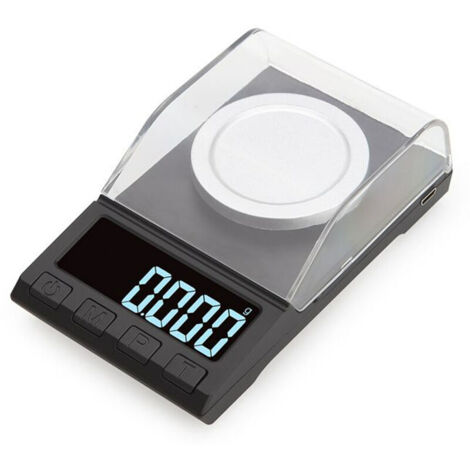 VURAHOME - Échelle de milligrammes 50g 0.001g Balance de bijoux haute précision avec écran LCD pour bijoux poudre de médecine d'or (noir)