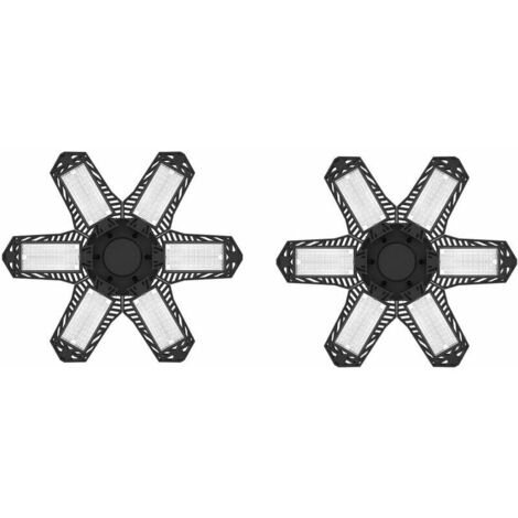 VURAHOME - Éclairage de Garage à LED 100W,Lampe d'atelier déformable à 6 panneaux ajustables,10000LM Lampe de garage LED,lumière blanche froide6500K Plafonnier LED pour Garage,Usine,Atelier,Parkings,G