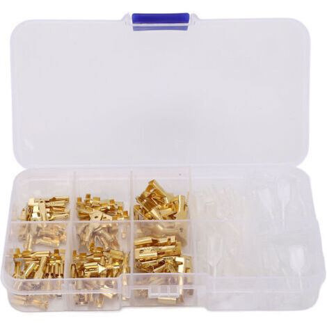 VURAHOME - Ensemble de 135 cosses mâles et femelles pressées à froid en or Kit de bornes à sertir à froid 2,8 4,8 6,3 mm,DUBUNS