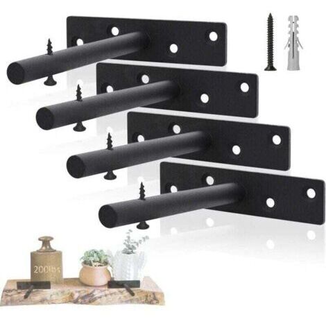 VURAHOME - Équerre étagère Invisible, XU, Support Etagere en Fer, Fixation Etagere Murale Equerre Charge Lourde - 4 Pièces -