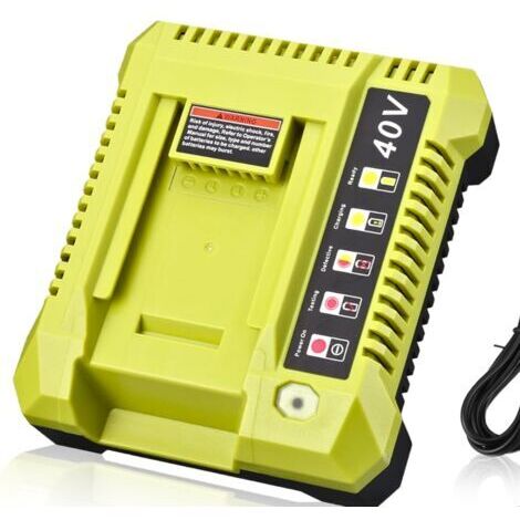 VURAHOME - Ersatz für Ryobi 40V Akku Ladegerät, OP401 Ladegerät Kompatibel mit Ryobi 40V Lithium Akku OP4040 OP4050 OP4050A OP40601 OP4026 OP4015 OP4030 Schnellladegerät（Batterie Non Incluse）