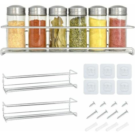 VURAHOME - Etagere a Epices Murale Metal 2 Pcs Etagere Cuisine - Porte Epices Cuisine facile à installer etagere murale cuisine