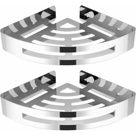 VURAHOME - Étagère de douche de salle de bain Étagère de douche d'angle antirouille en acier inoxydable 304 (lot de 2 triangles)