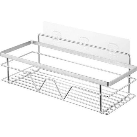 VURAHOME - Etagère Douche Adhesive Serviteur de Douche sans Percage Acier Inoxydable , XU,Rangement Salle de Bain Panier avec Crochet pour Toilette Cuisine Pas de Forage -