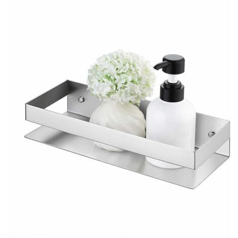 VURAHOME - Étagère Douche Étagère Salle de Bain Acier Inoxydable SUS304 Panier Support Tablette 40 CM Murale Rangement Brossé