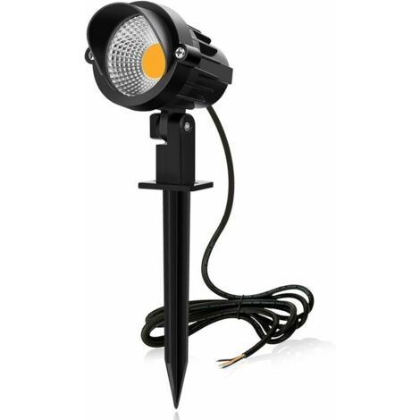 VURAHOME - Extérieur à Piquer COB 230V IP65 Étanche Orientable Projecteur Spot Led Lampe de Jardin Éclairage pour Chemins Plantes Balcon Terrasse Hôtel Pelouse LED Lumière Blanc Chaud