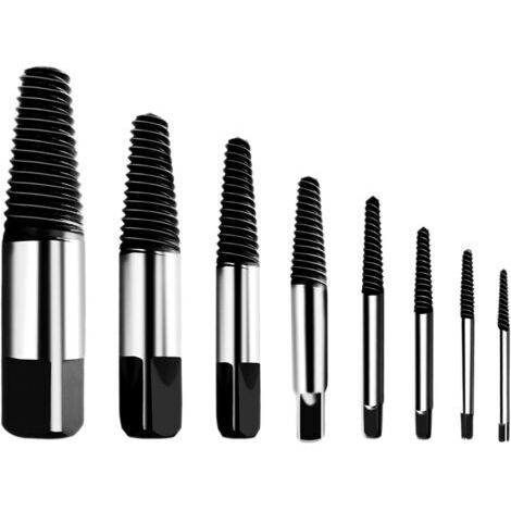 VURAHOME - Extracteur de vis cassées, kit d'extraction de vis multi-explosion, dureté de l'acier inoxydable, facile à dénuder, adapté pour retirer les vis endommagées (8 pièces)