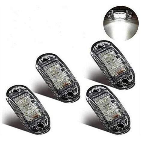 VURAHOME - Feux de Gabarit Latéraux Feux De Dégagement LED pour 12V 24V Universel Remorque Camion Lorry Caravan Bus (4pcs Blanc)