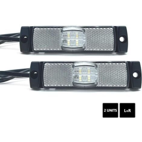 VURAHOME - Feux de gabarit led 2 pcs blanc étanche 12-36V – Ultra-lumineux 130mm – Résistant aux chocs et vibrations – Homologation E9