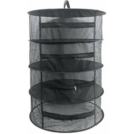 VURAHOME - Filet de séchage Rouge de 60cm de diamètre, Suspendu pour séchage, Grand Filet de séchage pour Fruits de mer, légumes, Plantes et vêtements (Noir)
